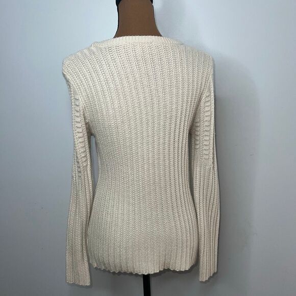 41 Hawthorn Poppi Textured Knit Popcorn Crewneck Sweater Oatmeal Women’s Medium - Picture 5 of 7